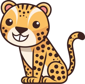 Cute Cartoon Leopard Illustration for Kids Art and Design Projects vector