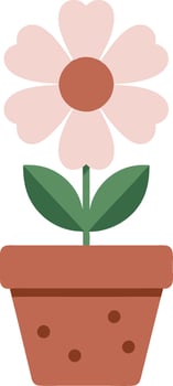 Cute Pink Flower in Terracotta Pot Illustration for Decoration and Craft Projects vector