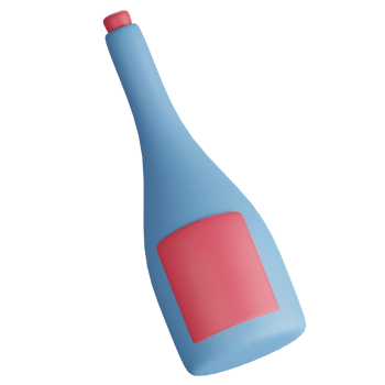 3d Illustration of Champagne Bottle png