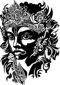 Detailed Tribal Face Art for Tattoo Designs and Artistic Projects vector