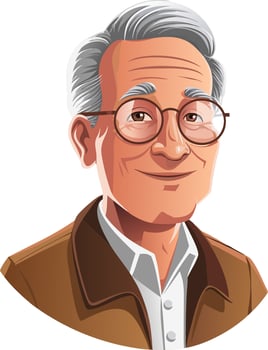 Elderly Man Smiling Illustration for Character Design and Branding vector