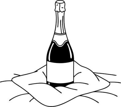 Elegant Champagne Bottle Illustration for Celebrations and Decor vector