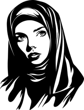 Elegant Woman in Hijab Illustration for Cultural Designs and Art Projects vector