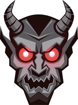 Fierce Demon Head Art for Tattoos and Gaming Logos vector