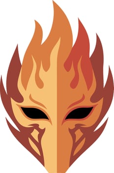 Fiery Flame Mask Art for Tattoo and Coloring Books vector
