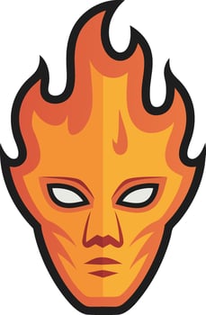 Fiery Flame Mask for Tattoo and Logo Design Inspiration vector