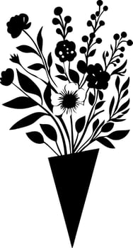 Floral Bouquet Silhouette for Art Decor and Design Projects vector