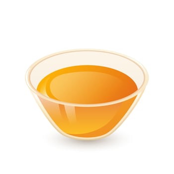 Honey in glass bowl in flat design. Sweet liquid apiculture product. illustration isolated. vector