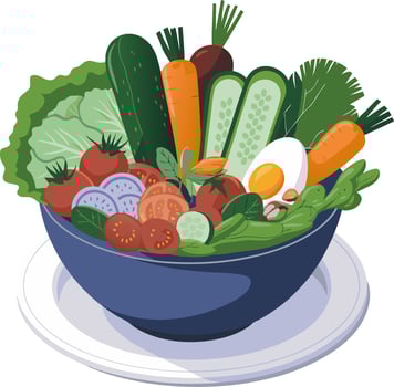 Fresh Organic Vegetable Salad Bowl Illustration for Healthy Eating Concepts vector