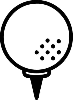 Golf Ball on Tee Silhouette for Sports Designs and Illustrations vector