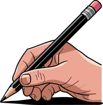 Hand Holding Pencil Illustration for Art and Design Concepts vector