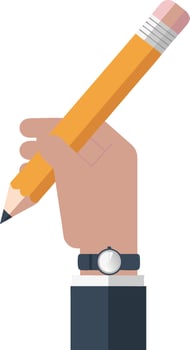 Hand Holding Yellow Pencil Creative Writing Illustration vector