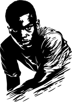 Intense Male Portrait Art for Creative Designs vector