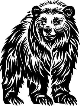 Intricate Bear Silhouette Art for Tattoos and Decorative Design vector