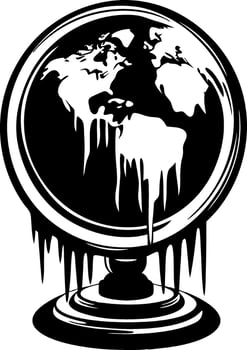 Melting Earth Globe Illustration Climate Change Symbol vector