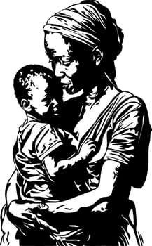 Mother Child Embrace Art Depicting Love and Care Symbolic Illustration vector