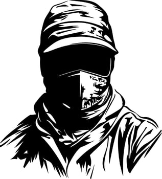 Mysterious Hooded Figure Illustration for Tattoo and Design Projects vector