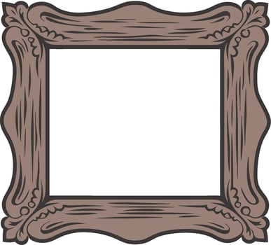 Ornate Wooden Picture Frame for Art Decoration and Design vector