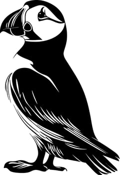 Puffin Silhouette Artwork for Tattoo and Design Projects vector