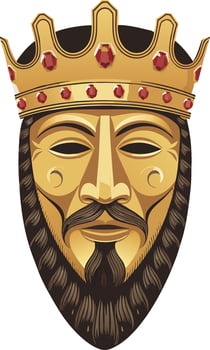 Regal King Mask Crowned Portrait Royalty Illustration vector