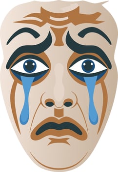 Sad Theater Mask Crying Face Expression Art Illustration vector