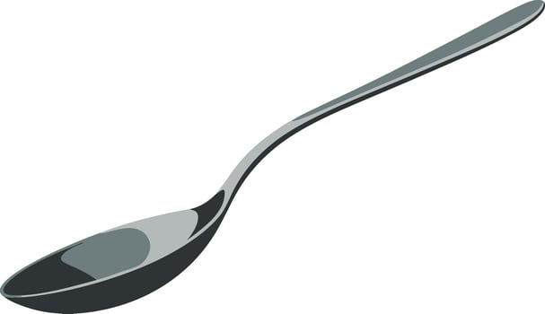Simple Silver Spoon for Kitchen and Dining Design Projects vector