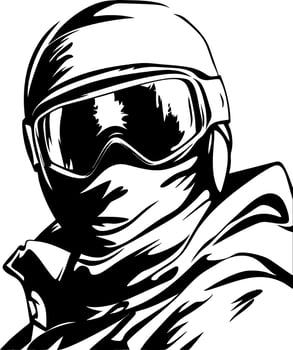Snowboarder Silhouette in Goggles Winter Sports Illustration vector