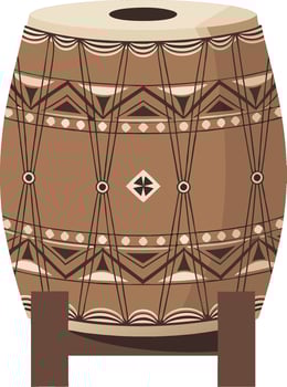 Traditional African Drum Illustration with Geometric Patterns vector