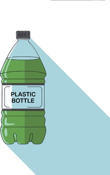 Illustration Green Plastic Bottle Design for Environmental and Educational Use vector