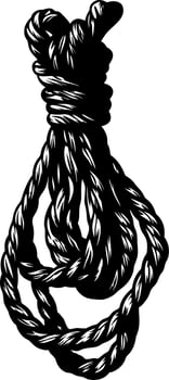 Illustration of Coiled Rope Knot for Nautical Design and Tattoo Art vector