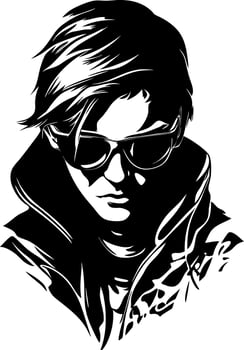 Illustration Stylish Young Man in Sunglasses and Jacket vector