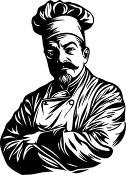 Vintage Chef Illustration Classic Culinary Art for Restaurants and Cooking Design vector
