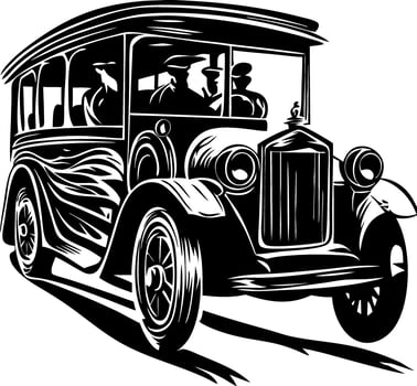 Vintage Car Silhouette Illustration for Retro Design and Art Projects vector
