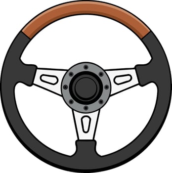 Vintage Racing Car Steering Wheel Illustration for Automotive Design vector