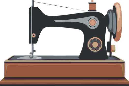 Vintage Sewing Machine Illustration for Craft and Design Projects vector