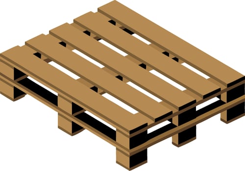 Wooden Pallet Isometric Illustration for Logistics and Warehouse Design vector