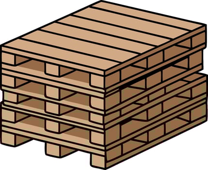 Wooden Pallet Stack Illustration for Supply Chain and Logistics Design vector