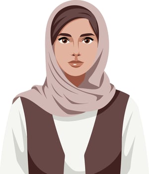 Young Woman in Hijab Portrait for Multi-Purpose Design vector