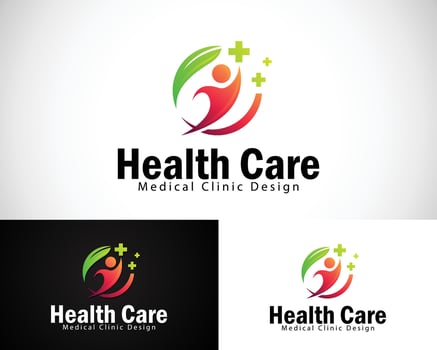 health care logo home clinic medical design concept icon vector
