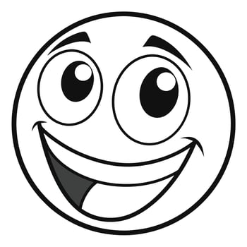 a smiling emoticitor face with a big smile white background vector