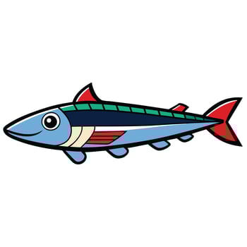 Minimalist Wahoo Fish Line Art vector