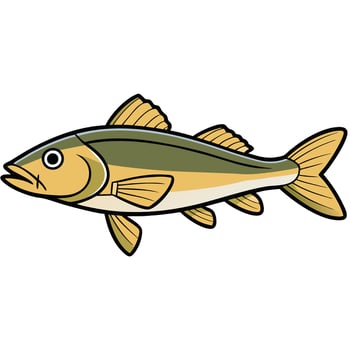 Simple Walleye Fish Drawing for Marketing vector