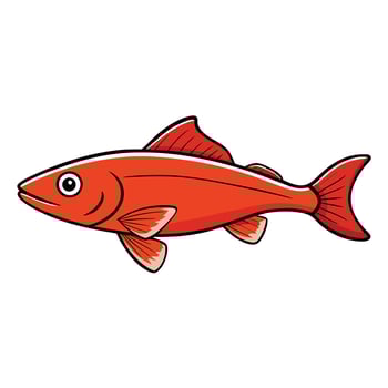 Whiting Fish Cartoon Style Drawing vector