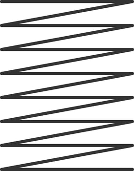 Metallic coils, motor machine spiral sign, wire springs and steel curved flexible coils represented by a simple linear spiral silhouette isolated icon vector