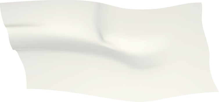 Realistic, wrinkled piece of adhesive tape with curved and folded corners gracefully waving on a white background, generating a dynamic and playful visual effect vector
