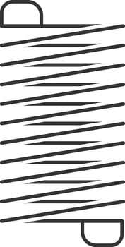 Metal spiral spring with metallic coils forms a flexible structure, ideal for representing concepts such as elasticity, tension, and mechanical components vector