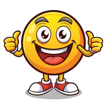 emoticon character with thumbs up and thumbs down white background vector