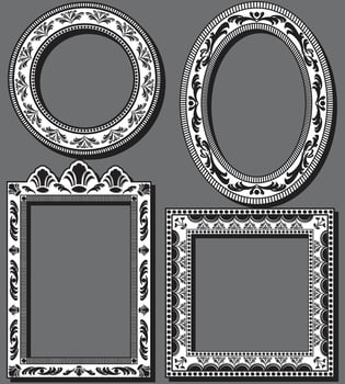 Black and White Ornamental Frames vector
