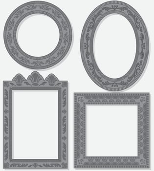 Grey Ornamental Frames vector