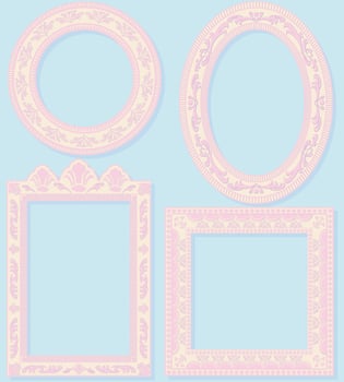 Pastel Ornamented Frames vector